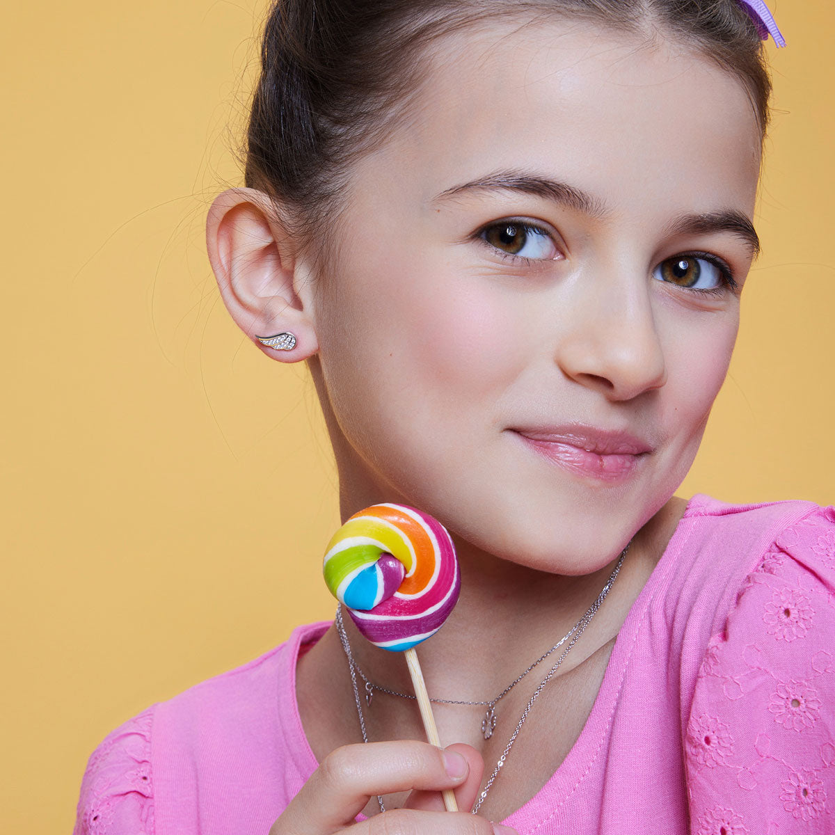 Kolczyki srebrne z cyrkoniami - skrzydła