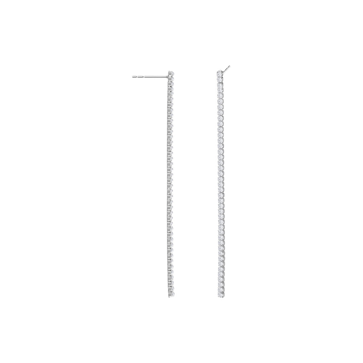 Kolczyki srebrne wiszące z cyrkoniami