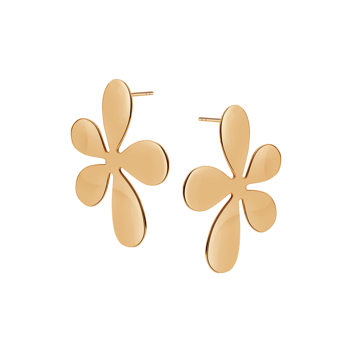 Kolczyki srebrne pozłacane - kwiaty - Natura