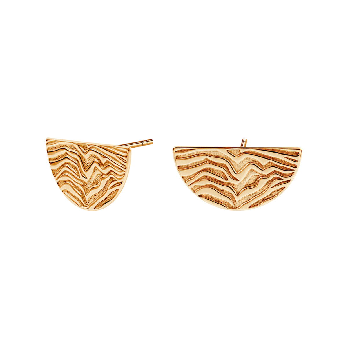 Kolczyki srebrne pozłacane - półokrągłe