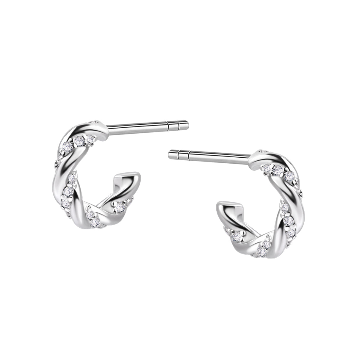 Kolczyki srebrne z cyrkoniami
