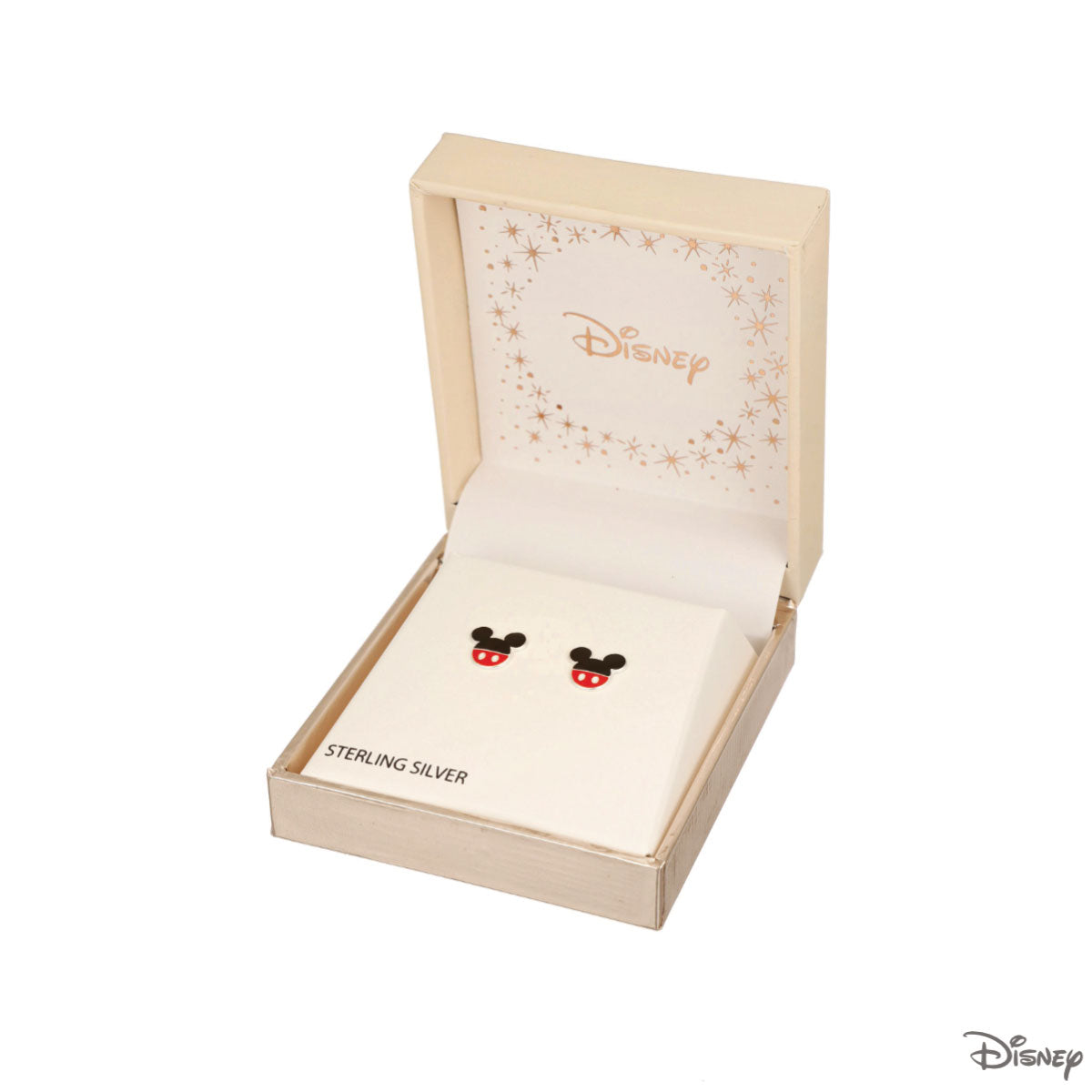 Kolczyki srebrne z czarną emalią - Myszka Mickey - Disney