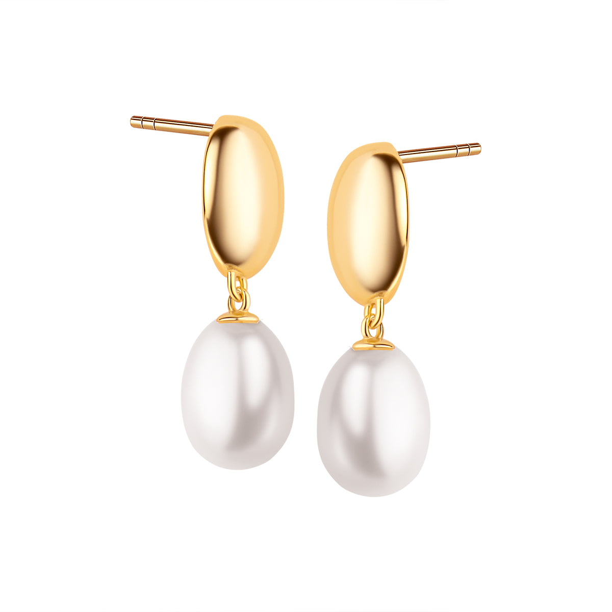 Kolczyki srebrne pozłacane wiszące z perłami