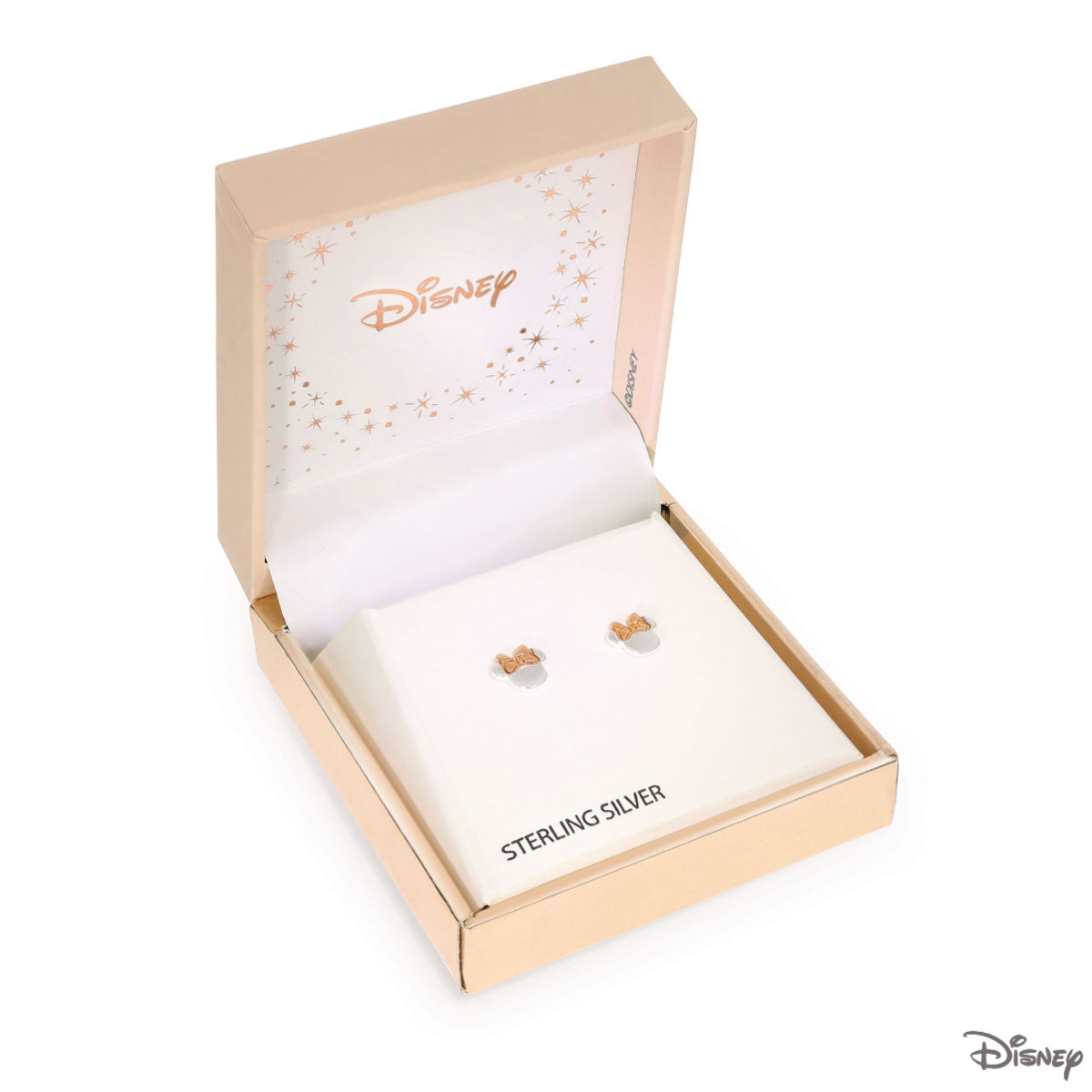 Kolczyki srebrne pozłacane - Myszka Minnie - Disney