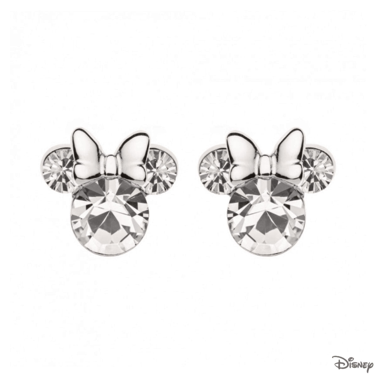 Kolczyki srebrne z cyrkoniami - Myszka Minnie - Disney
