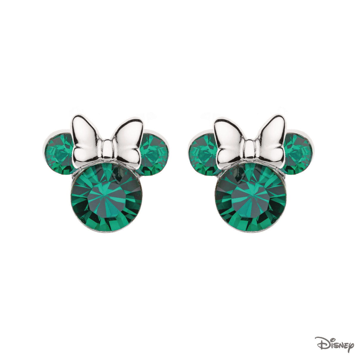 Kolczyki z zielonymi cyrkoniami - Myszka Minnie - Disney