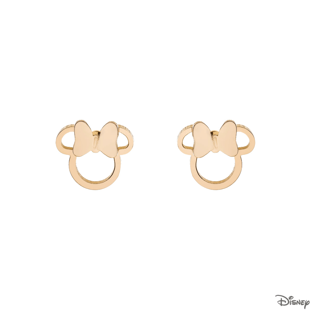 Kolczyki srebrne pozłacane - kokardki - Myszka Minnie - Disney
