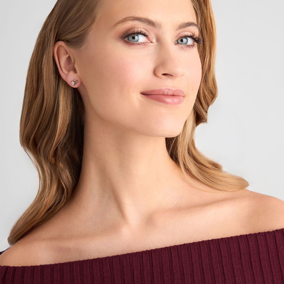 Kolczyki złote z cyrkoniami - serca - Verona
