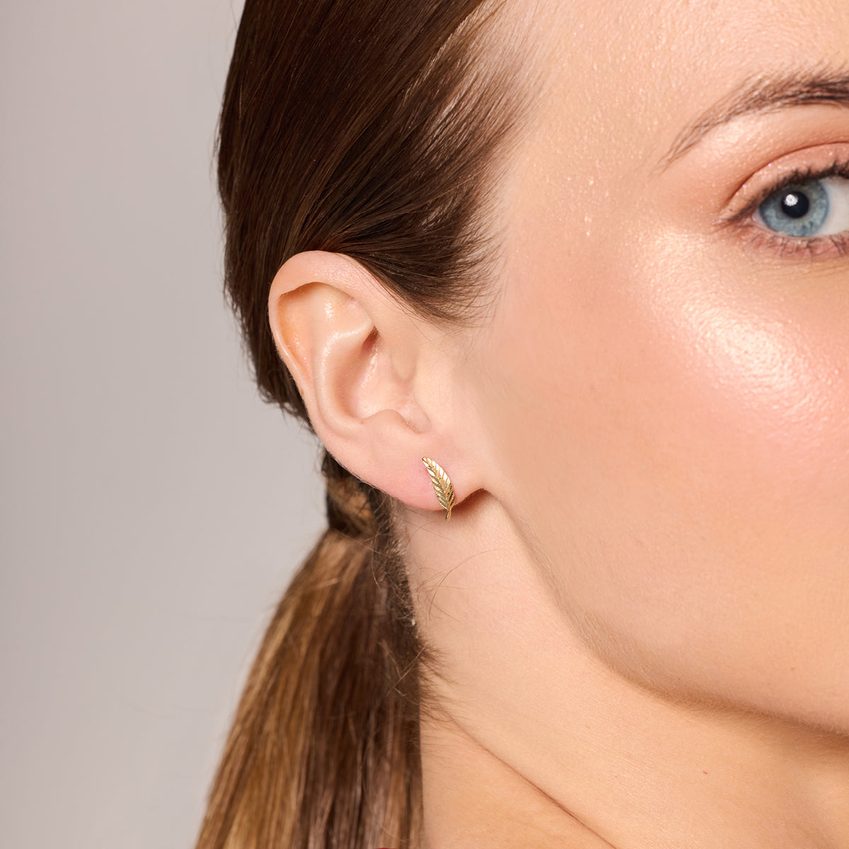 Kolczyki złote - pióra