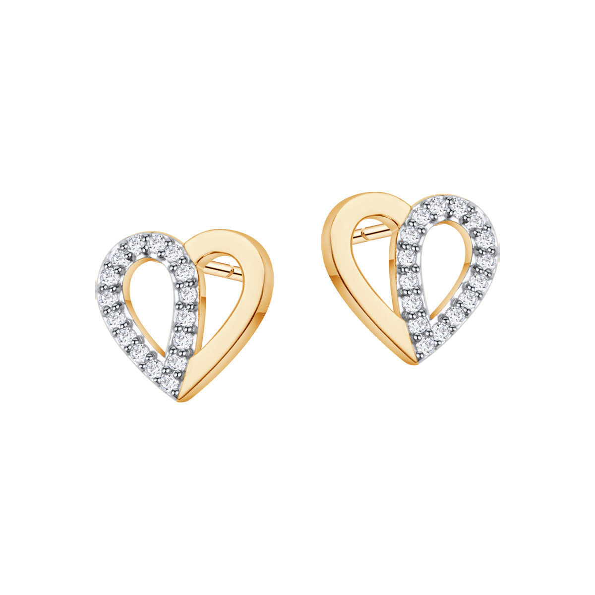 Kolczyki złote z topazami - serca