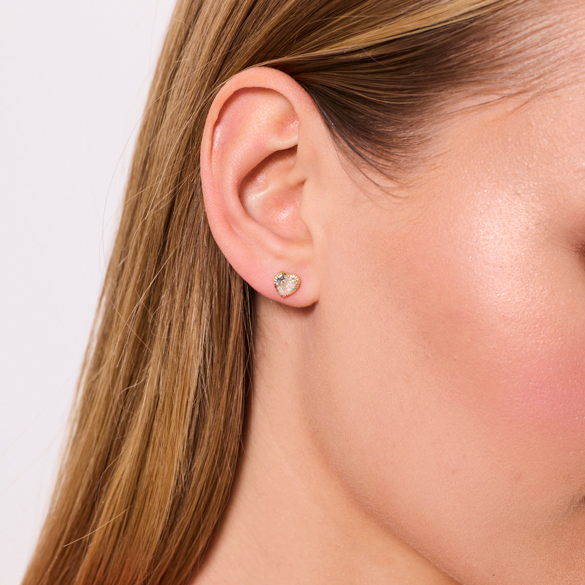 Kolczyki złote z cyrkoniami - serca