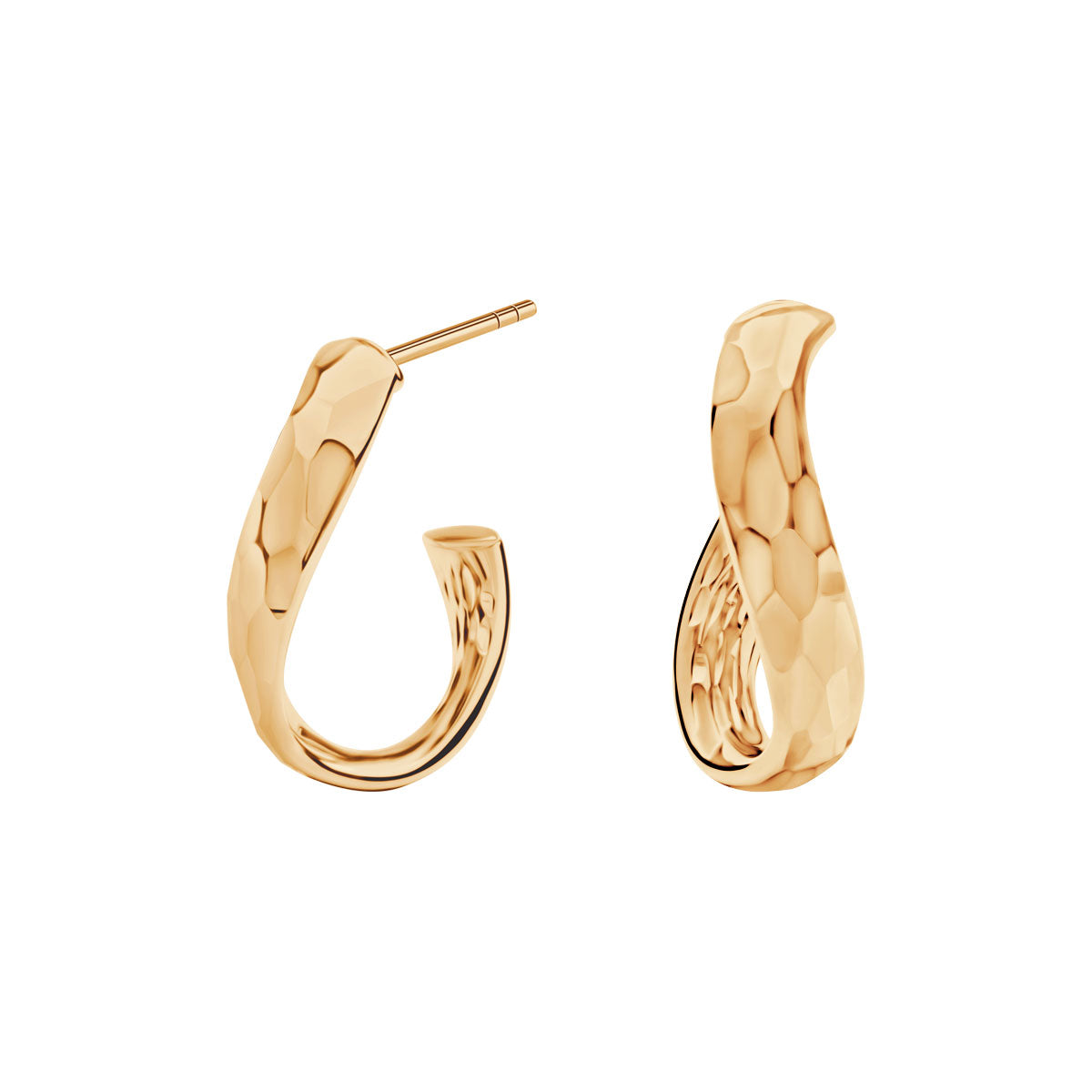 Kolczyki złote - młotkowane