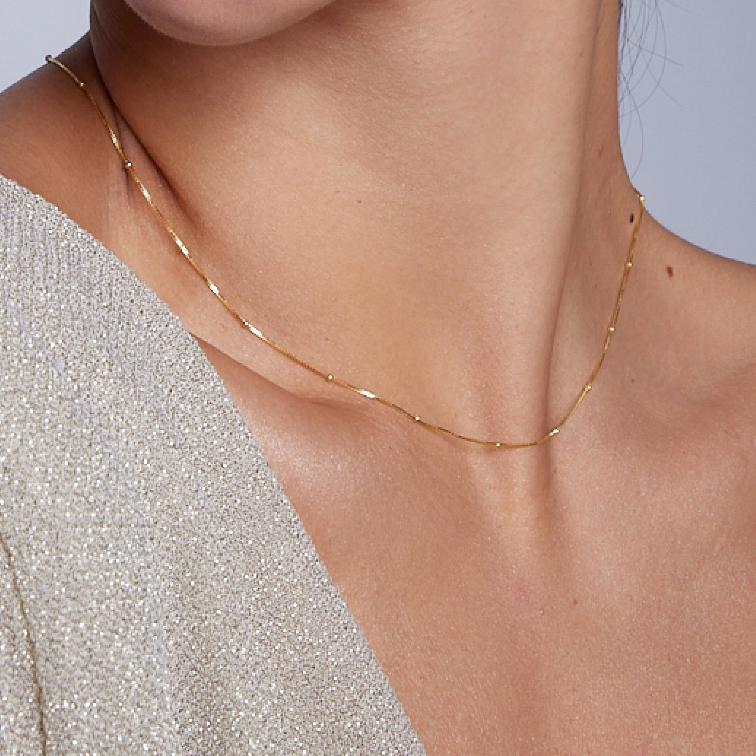 Łańcuszek złoty - kulki