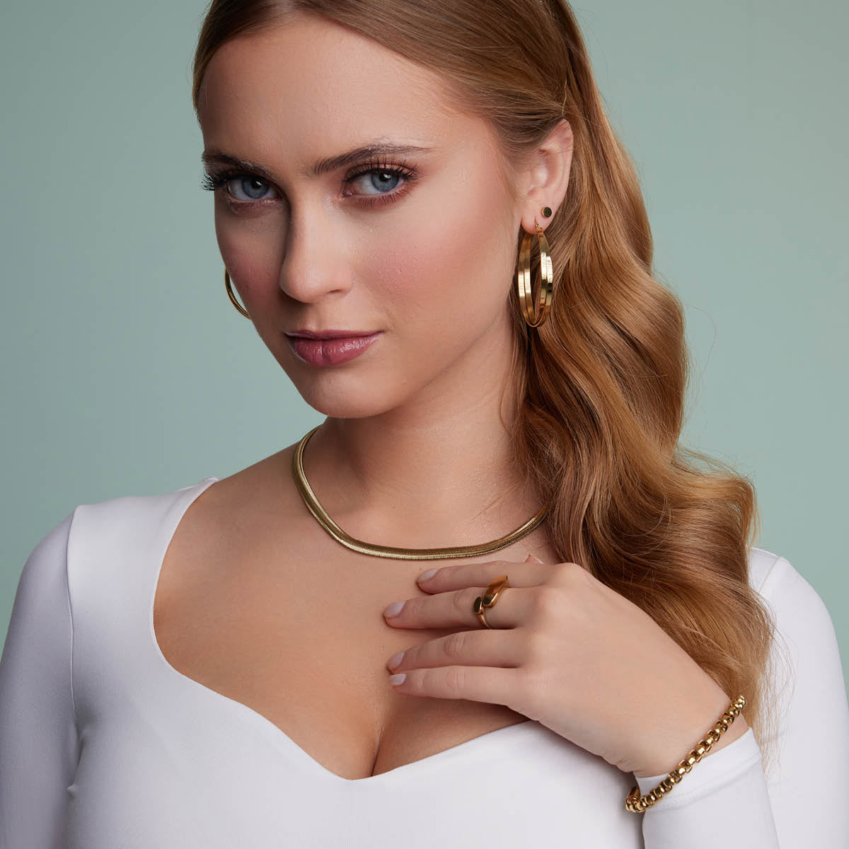 Naszyjnik stalowy - żmijka - Moderno