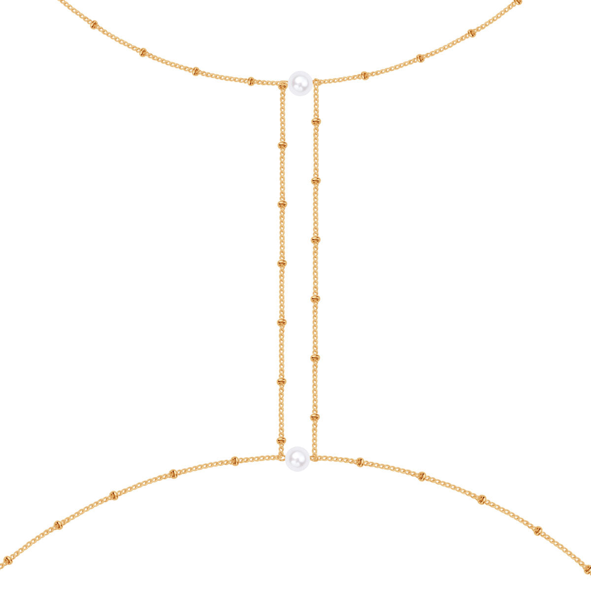 Naszyjnik na ciało ze stali z perłami - Moderno