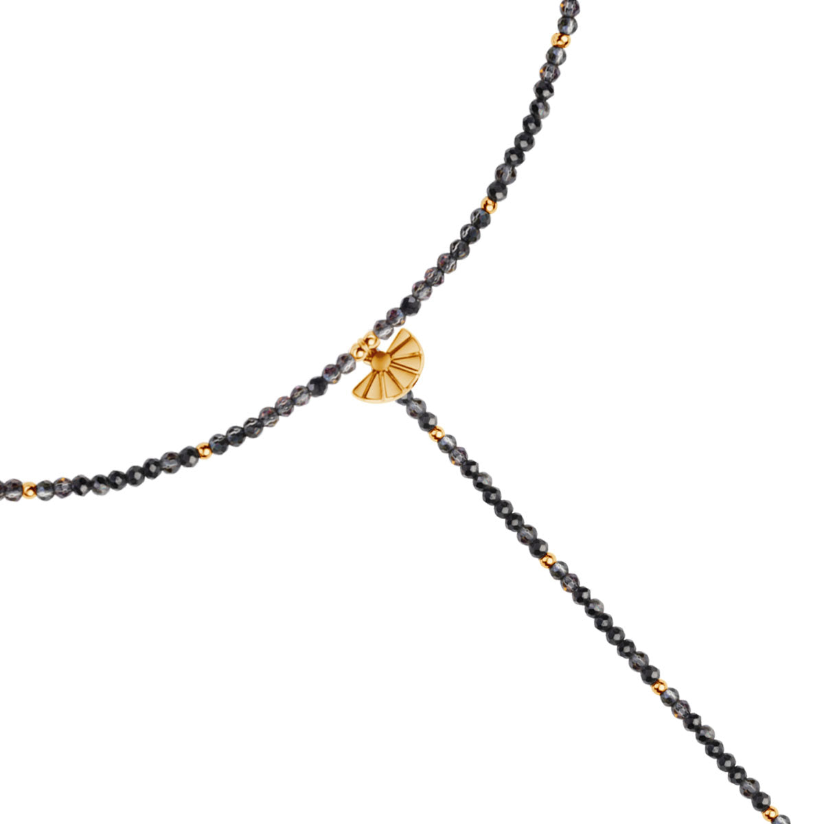 Naszyjnik na ciało ze stali z czarnym szkłem - Moderno