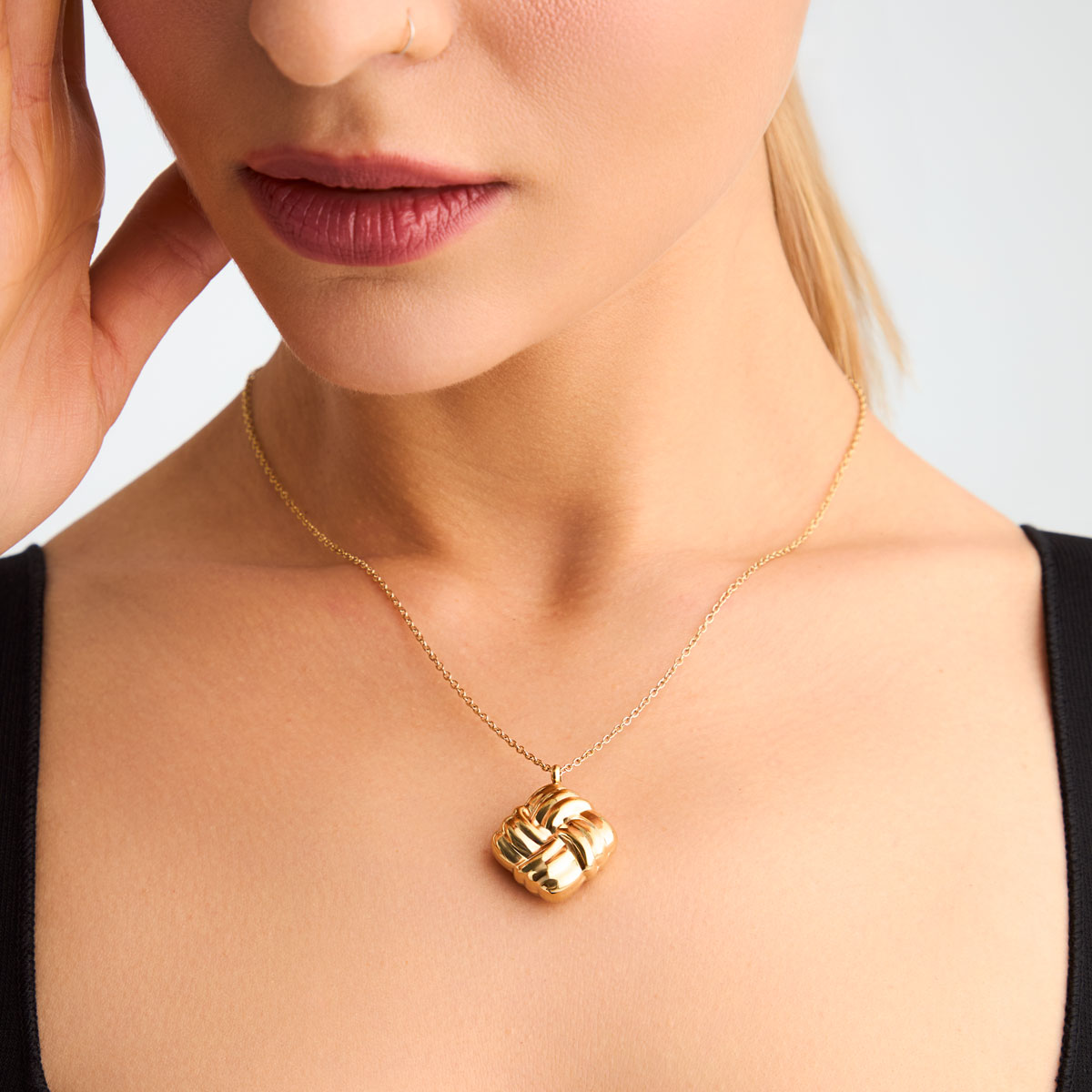 Naszyjnik stalowy - przeplatany - Moderno