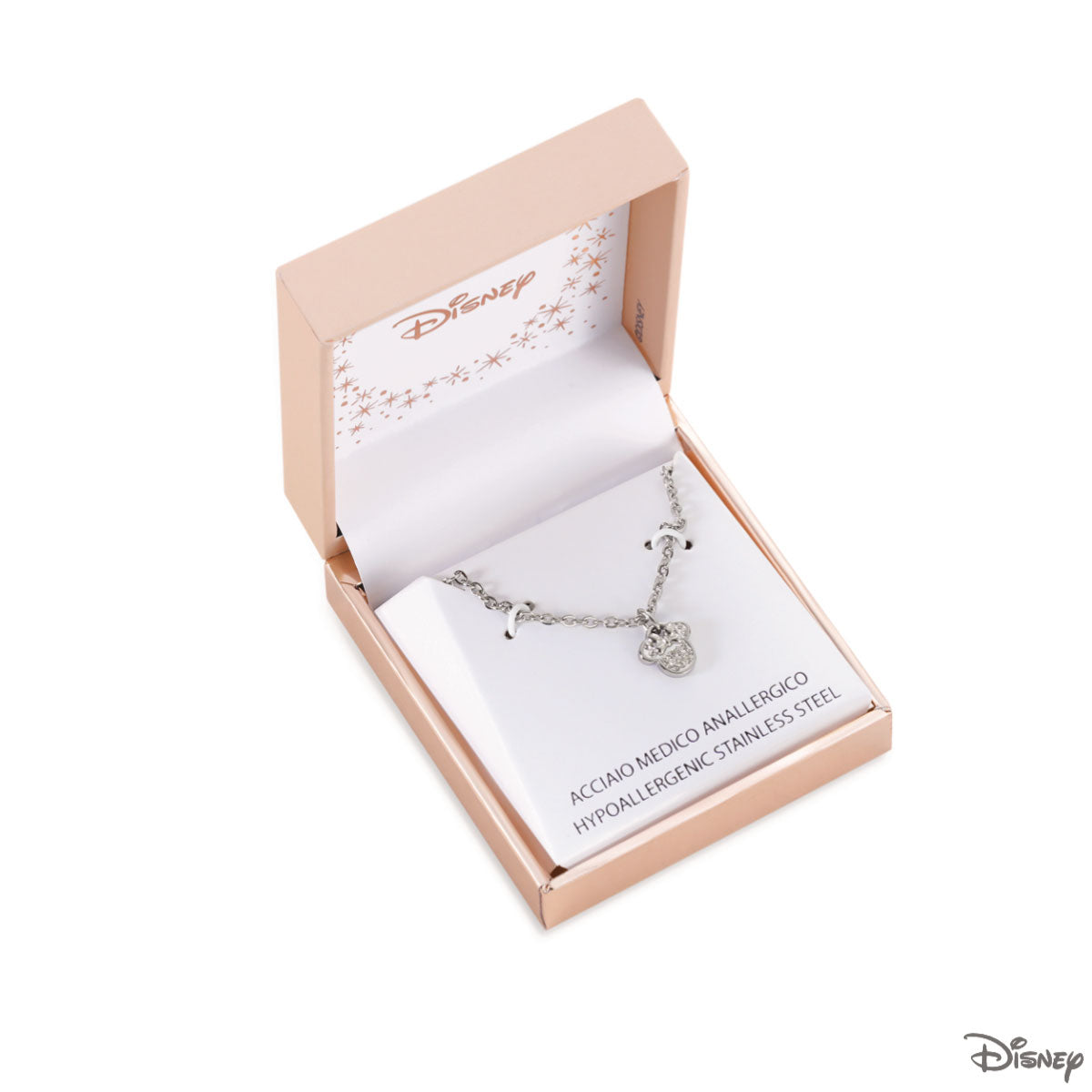 Naszyjnik stalowy z cyrkoniami - Myszka Minnie - Disney