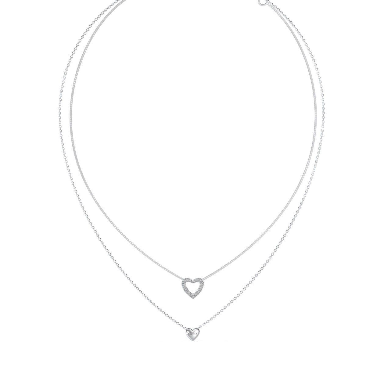 Naszyjnik stalowy - serca - Guess Beloved