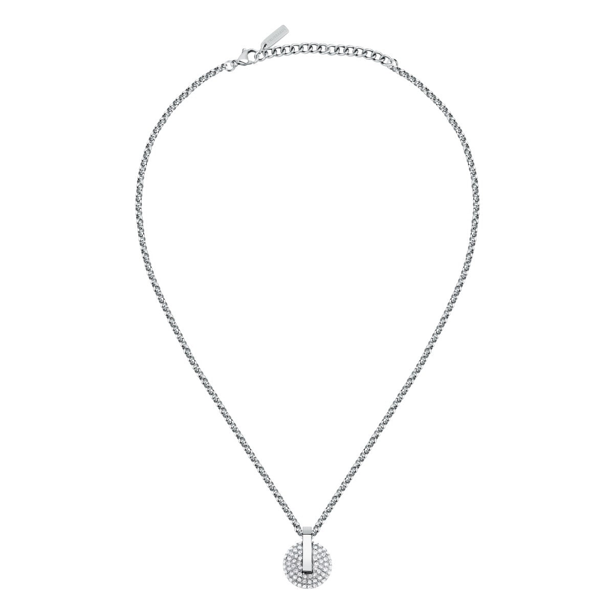 Naszyjnik stalowy z cyrkoniami - Trussardi T-Round