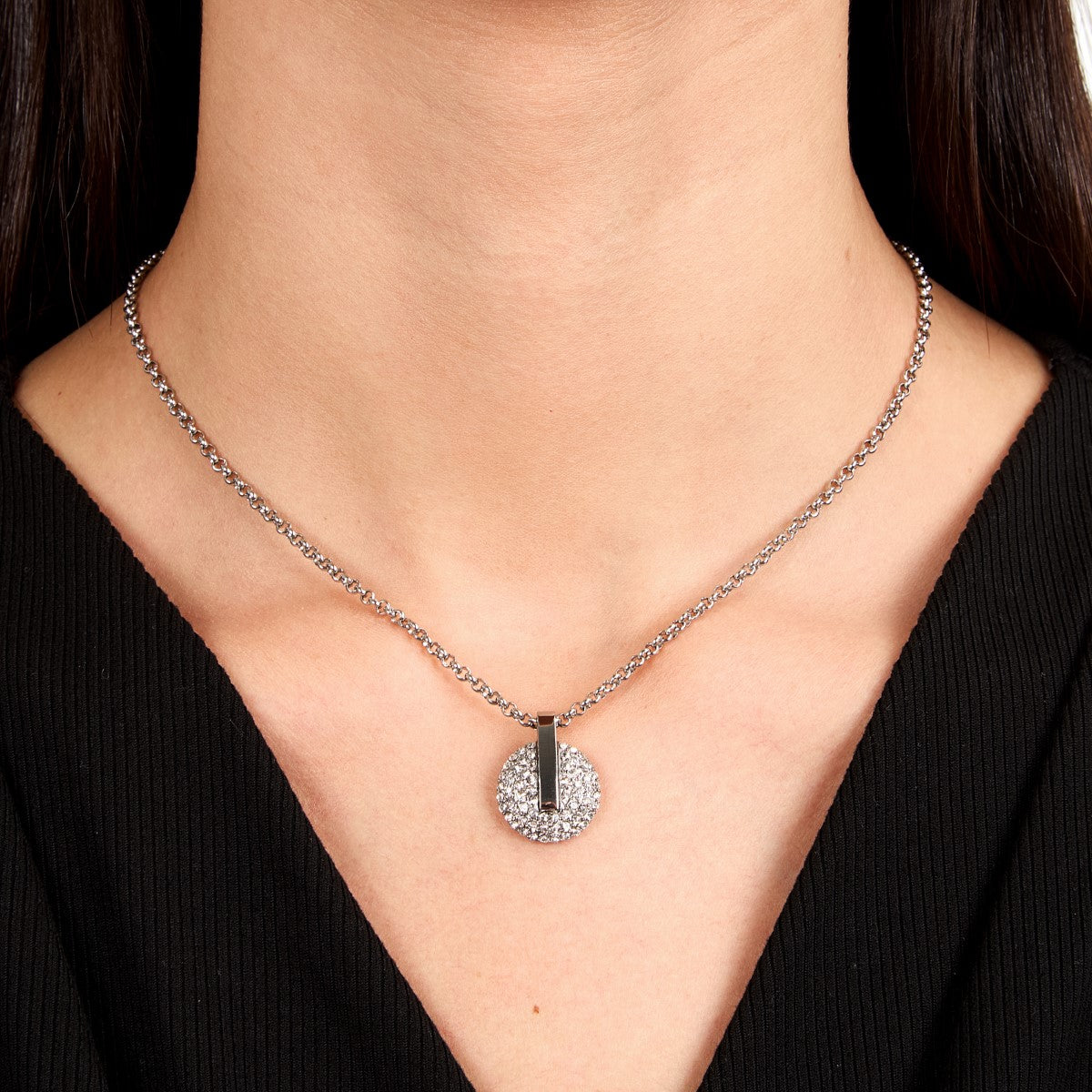 Naszyjnik stalowy z cyrkoniami - Trussardi T-Round