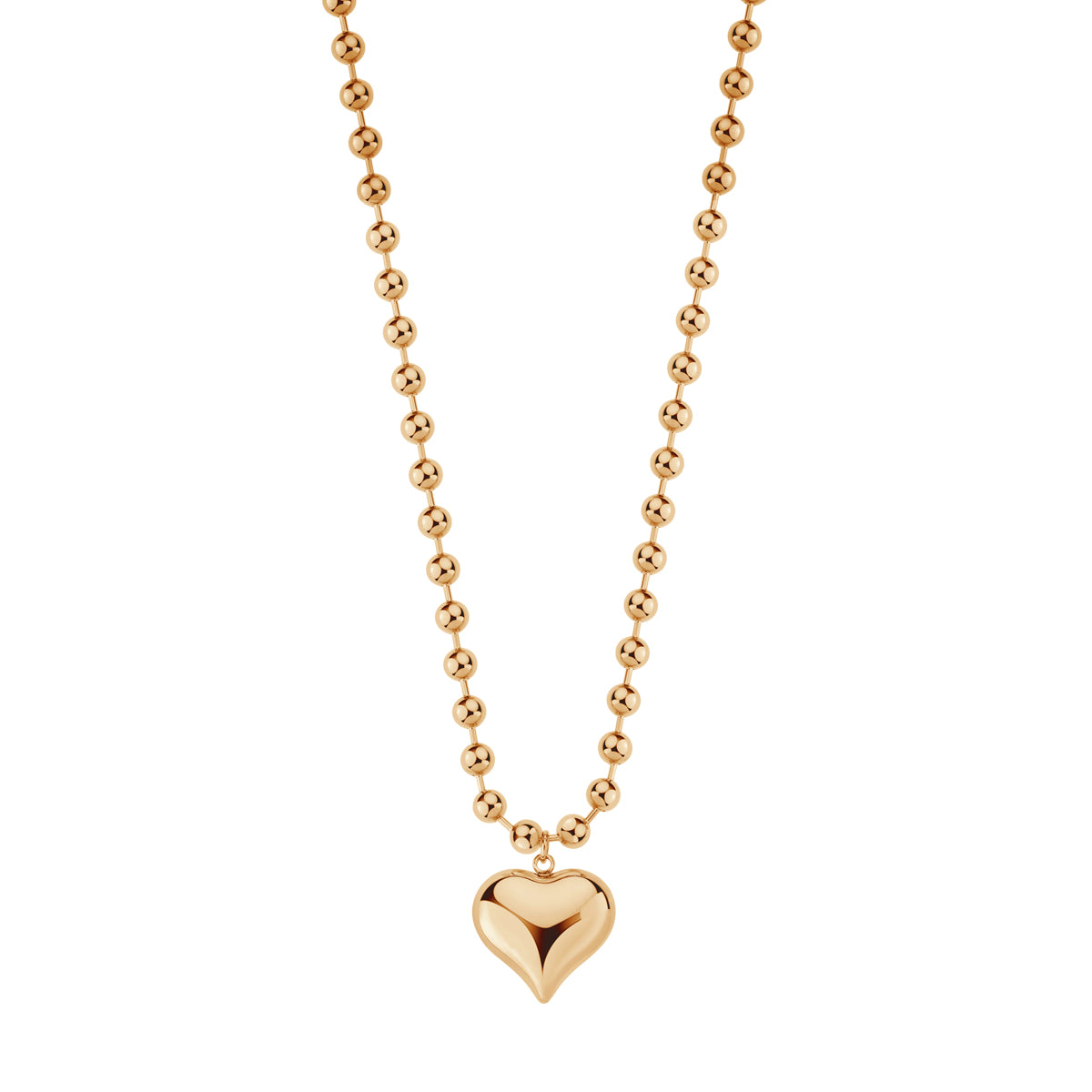 Naszyjnik stalowy - kulki - serce - Moderno