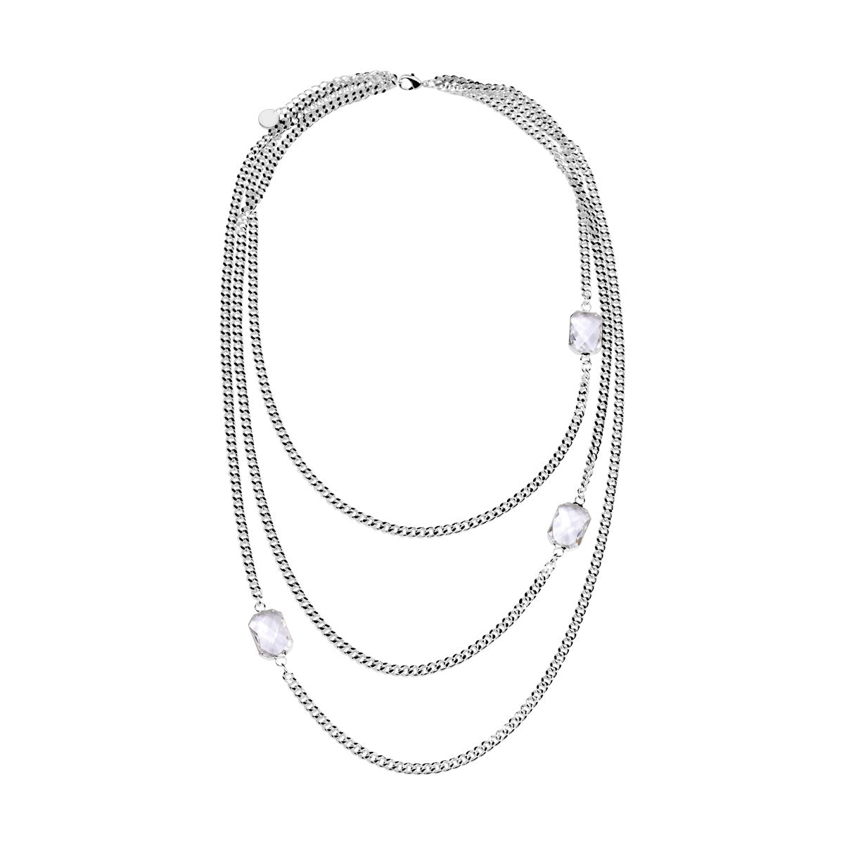 Naszyjnik z mosiądzu ze szklanymi kamieniami - Moderno