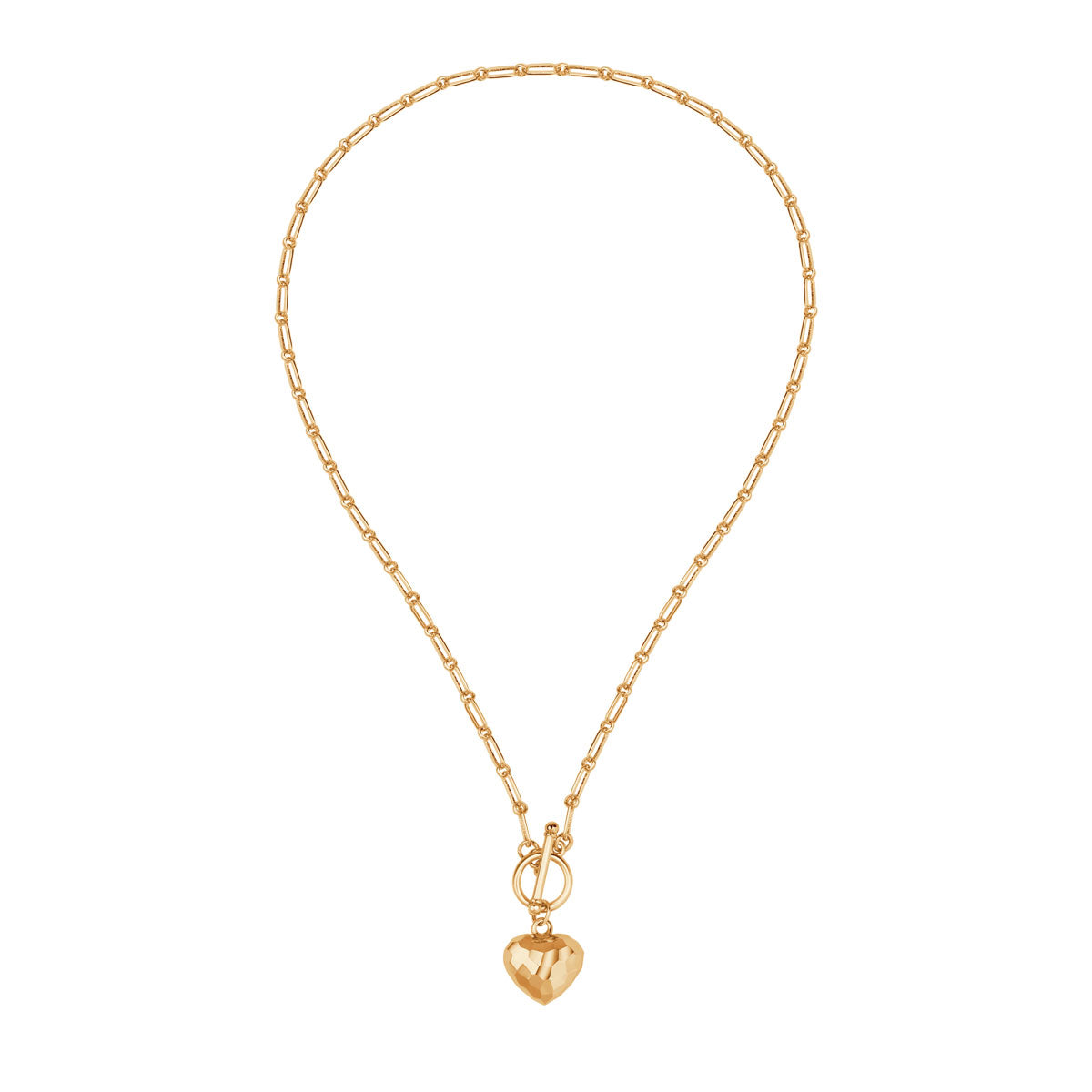 Naszyjnik z mosiądzu pozłacanego - serce - Moderno