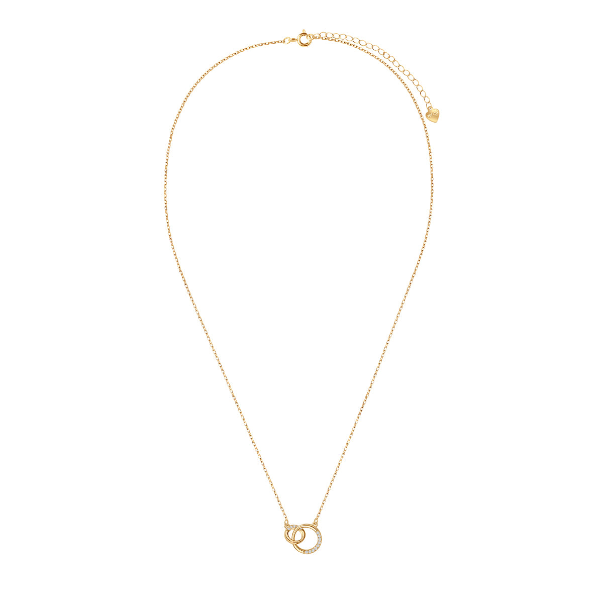 Naszyjnik srebrny pozłacany z cyrkoniami - koła