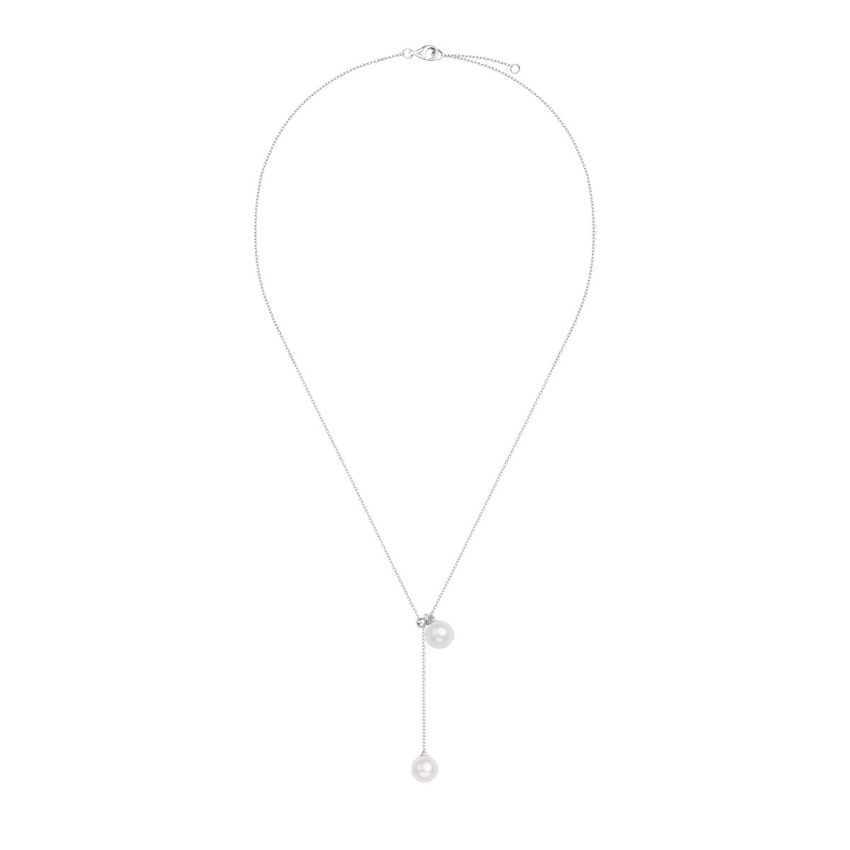 Naszyjnik srebrny krawatka z perłami - Verona