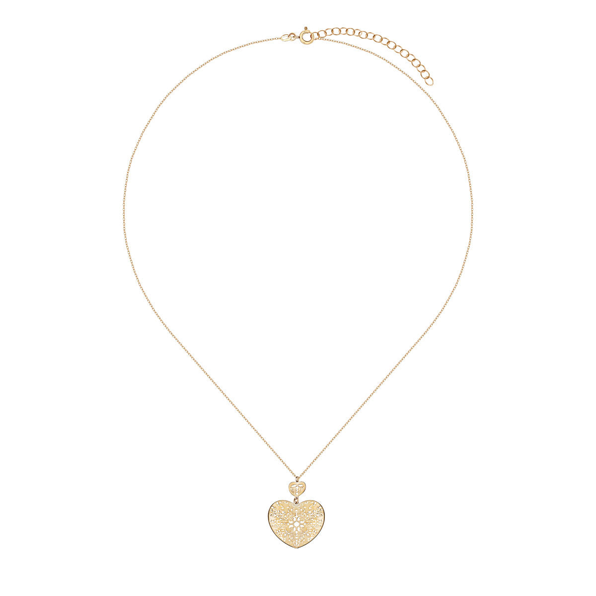 Naszyjnik srebrny pozłacany - serca