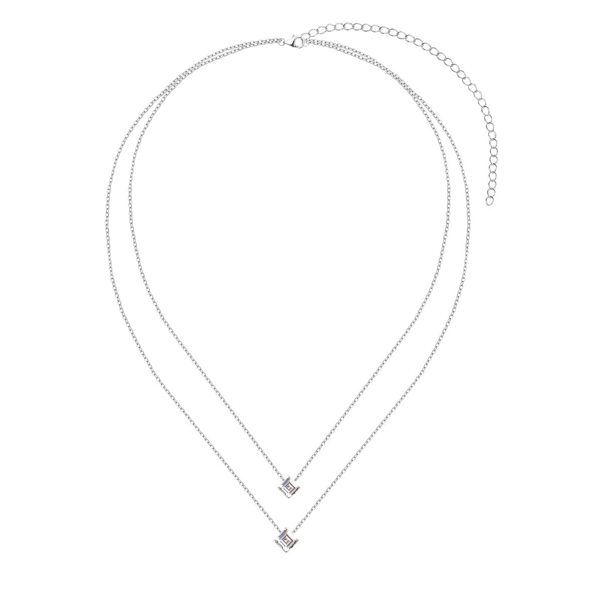 Naszyjnik srebrny kaskadowy z cyrkoniami