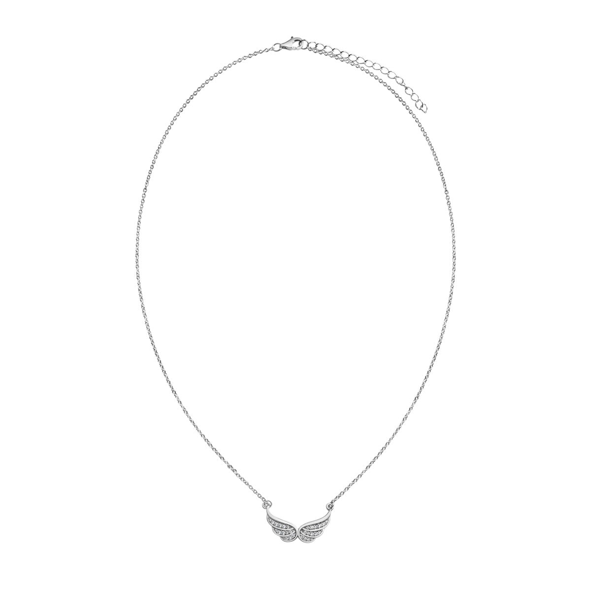 Naszyjnik srebrny z cyrkoniami- skrzydła