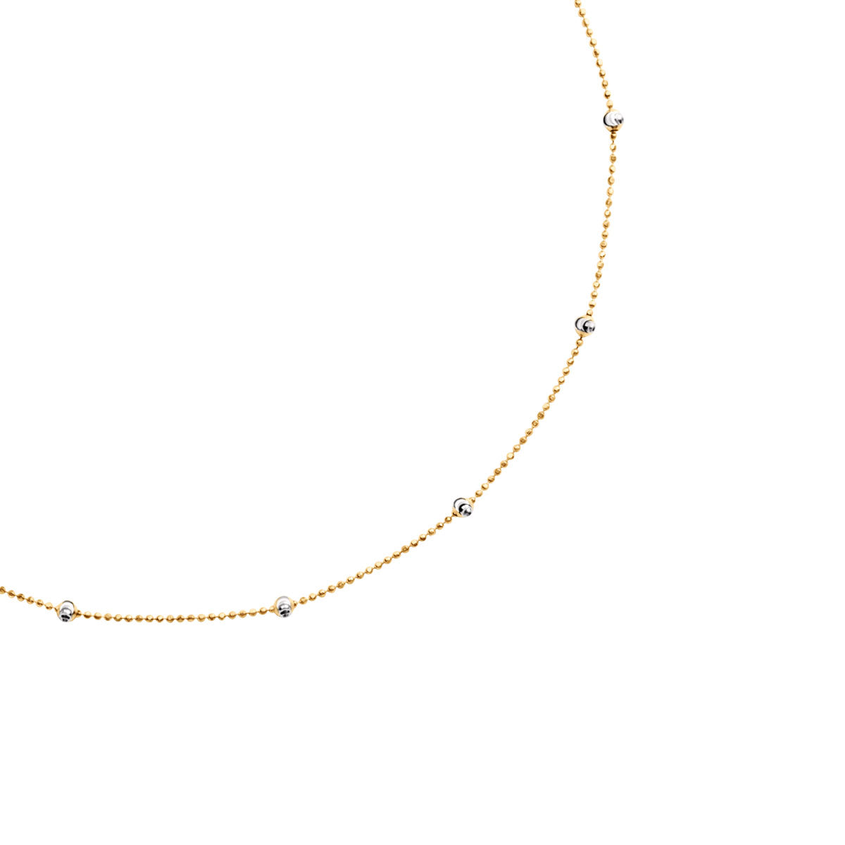 Naszyjnik srebrny pozłacany - kulki - Verona