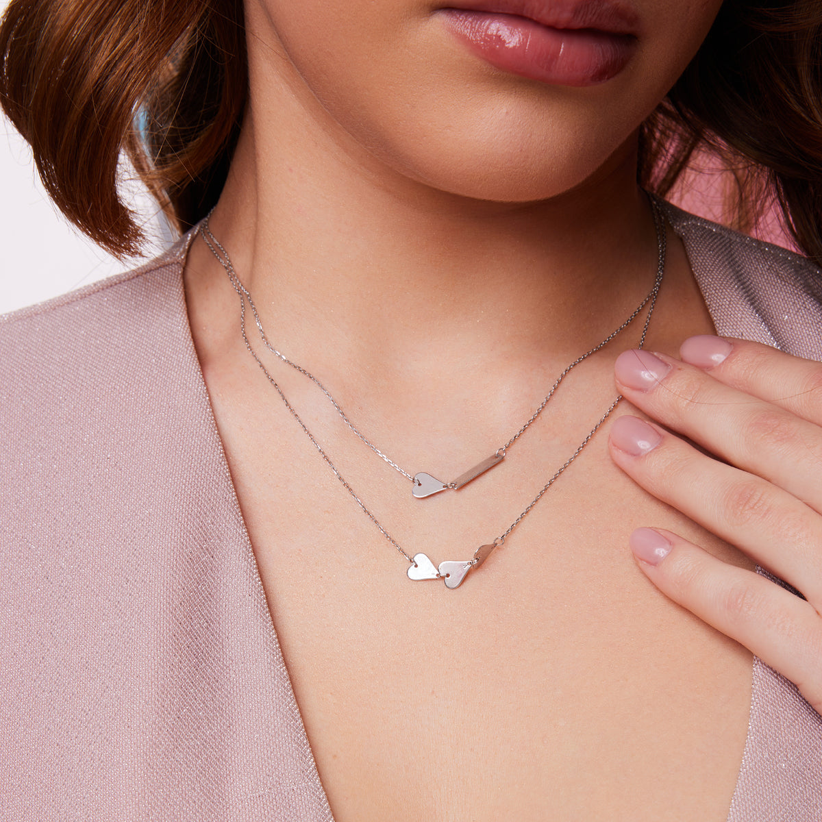 Naszyjnik srebrny - serce
