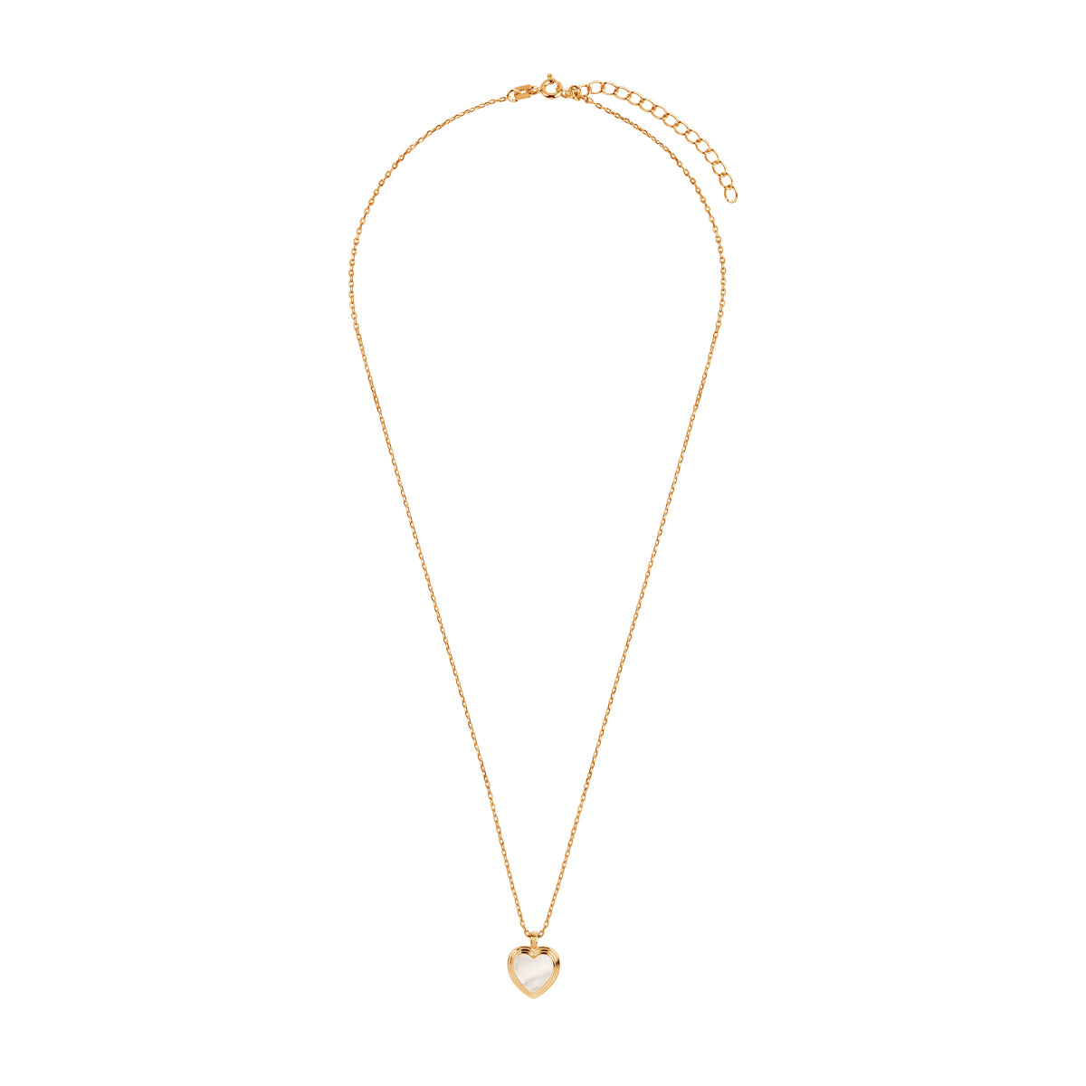 Naszyjnik srebrny pozłacany z masą perłową - serce