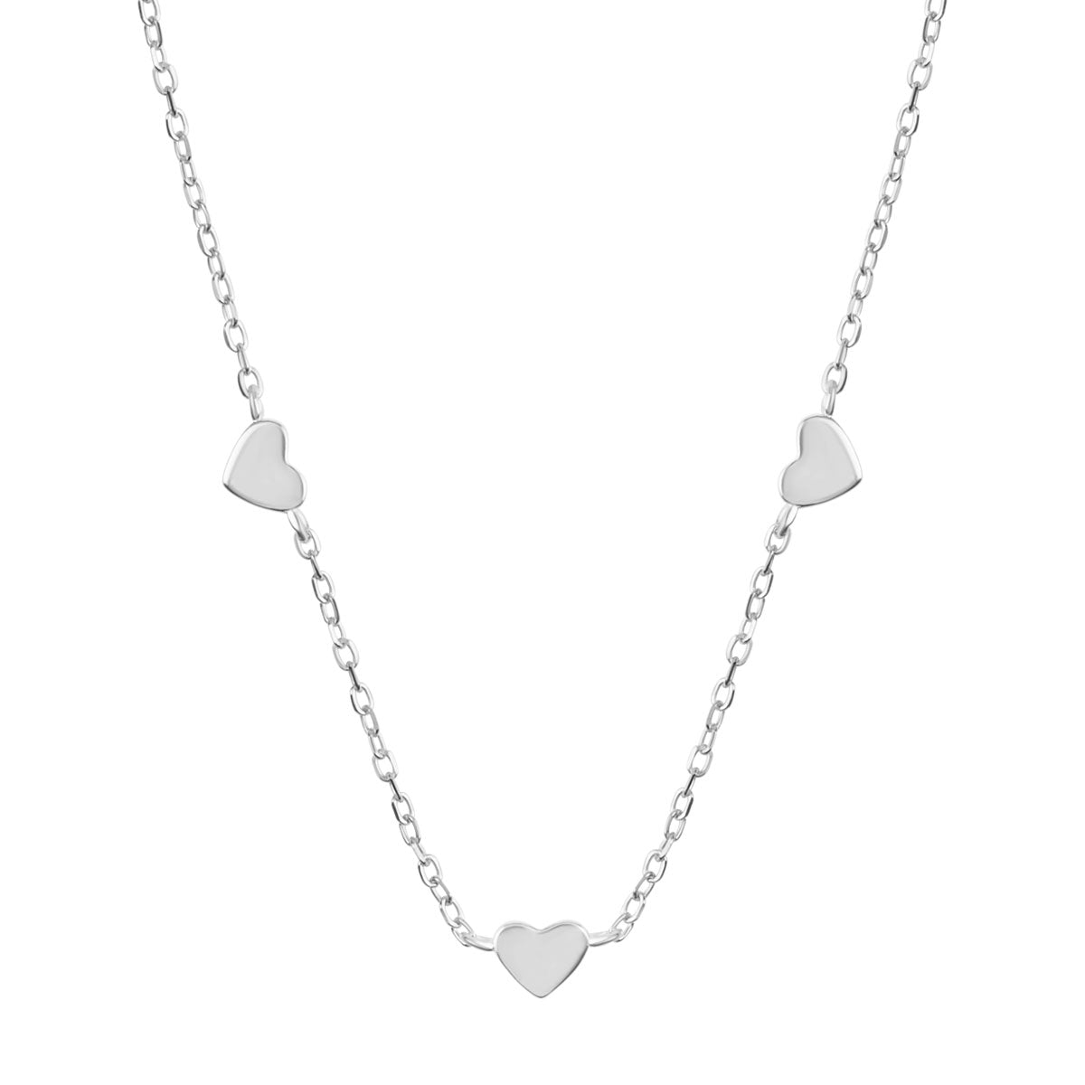 Naszyjnik srebrny - serca