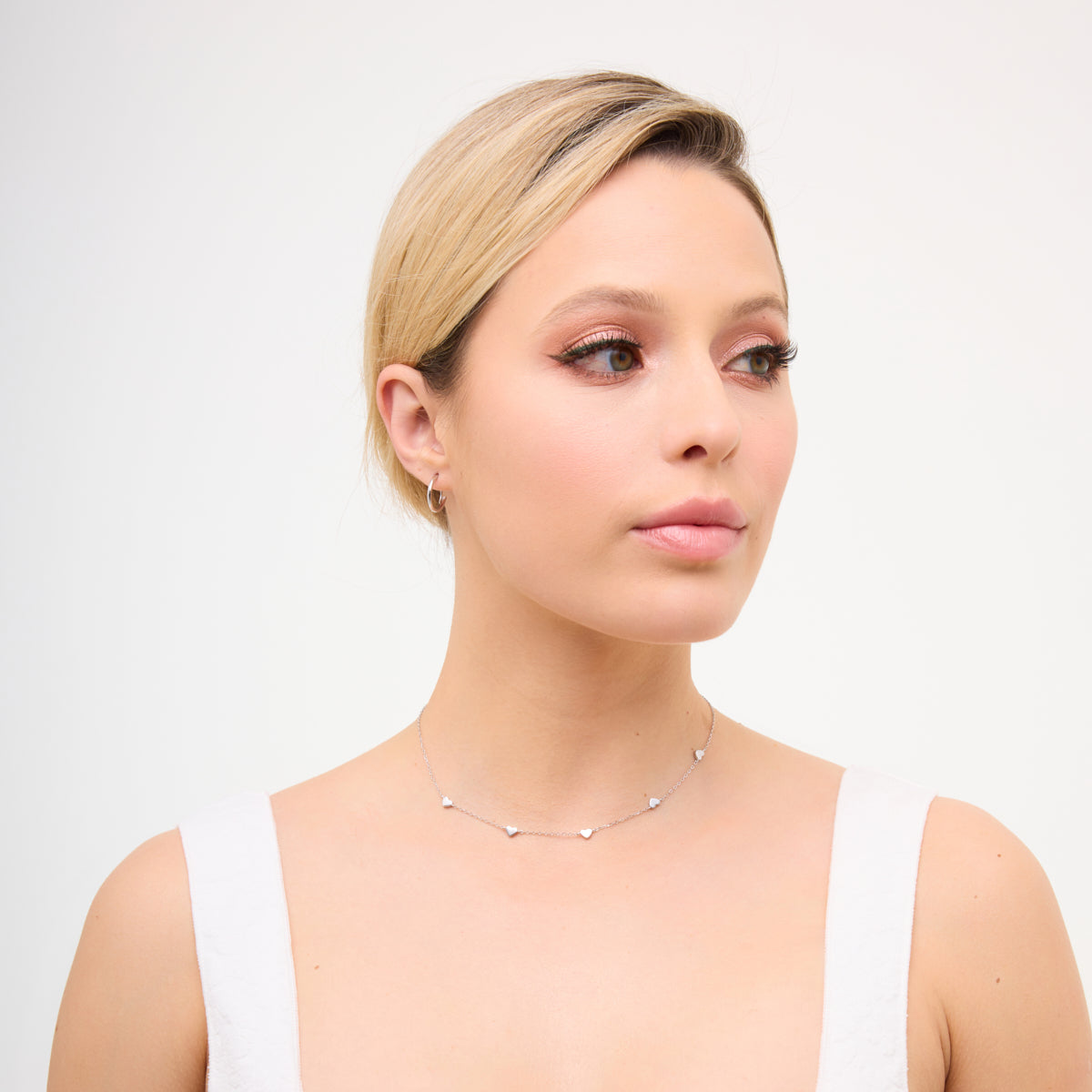 Naszyjnik srebrny - serca