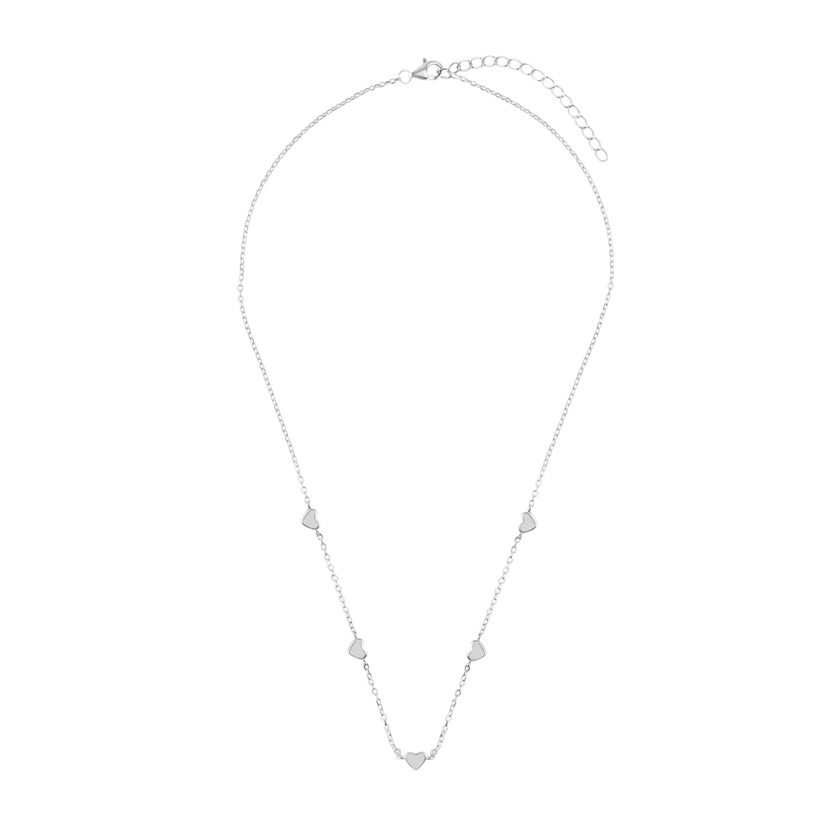 Naszyjnik srebrny - serca