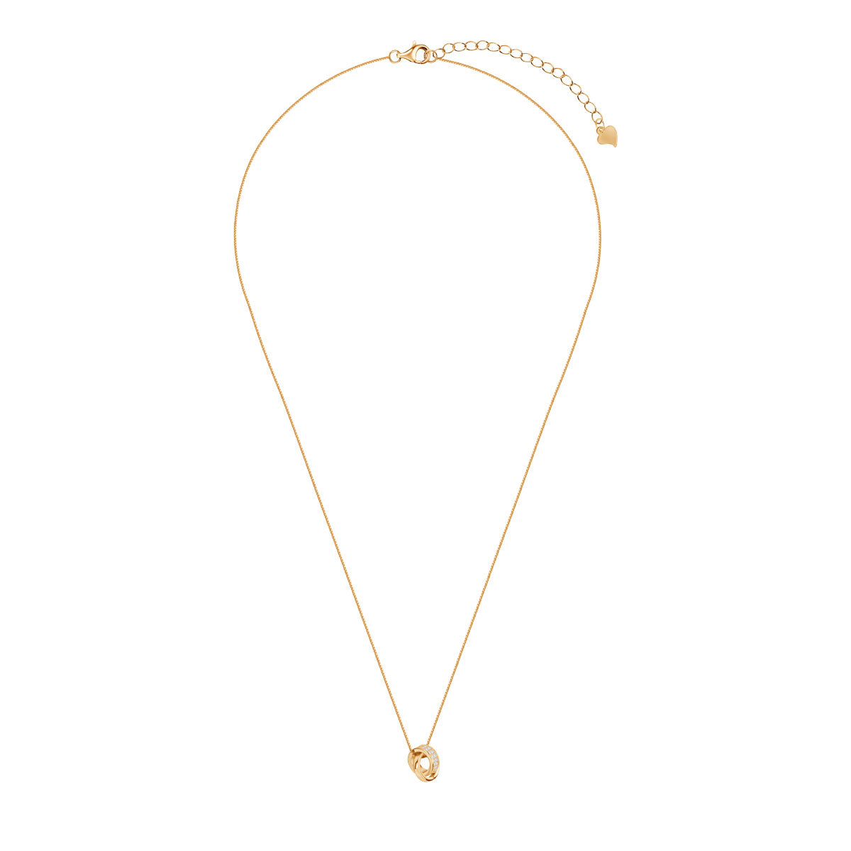 Naszyjnik srebrny pozłacany z cyrkoniami- koła