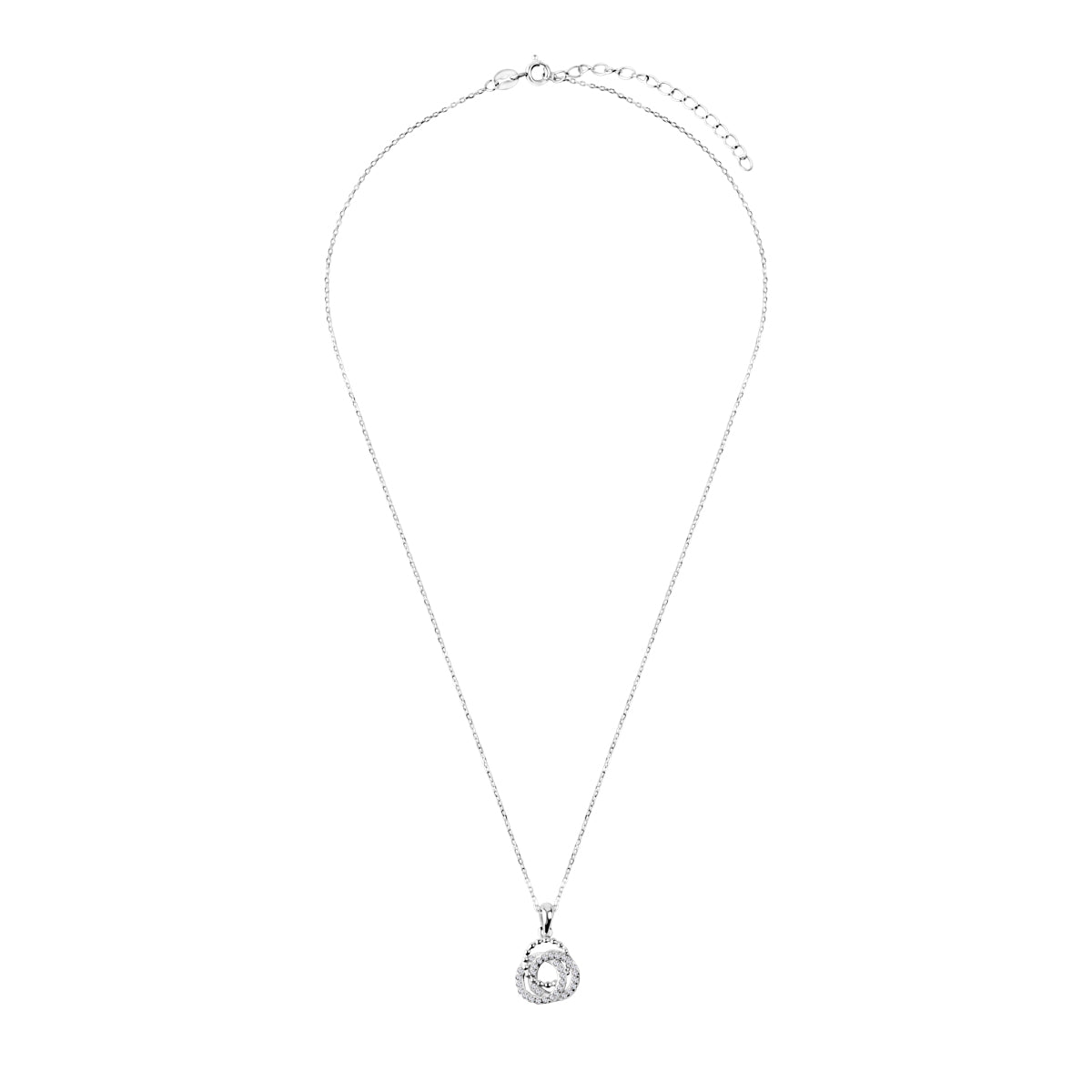 Naszyjnik srebrny z cyrkoniami - koła