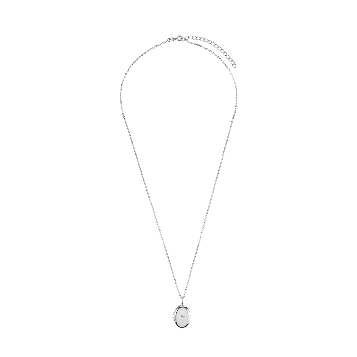 Naszyjnik srebrny z owalnym puzderkiem