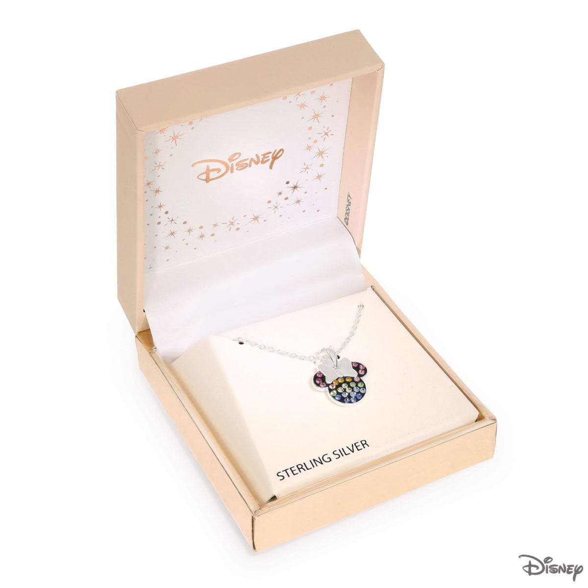 Naszyjnik z kolorowymi cyrkoniami - Myszka Minnie - Disney