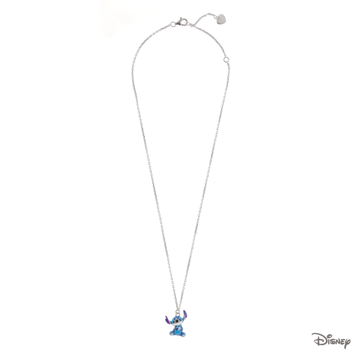 Naszyjnik srebrny z niebieską emalią - Stitch - Disney