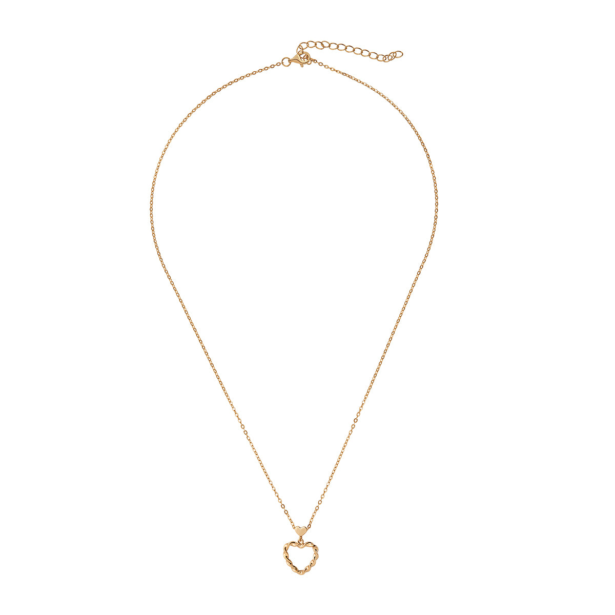 Naszyjnik srebrny pozłacany - serce