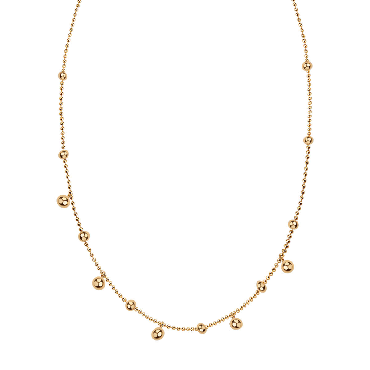Naszyjnik srebrny pozłacany - kulki