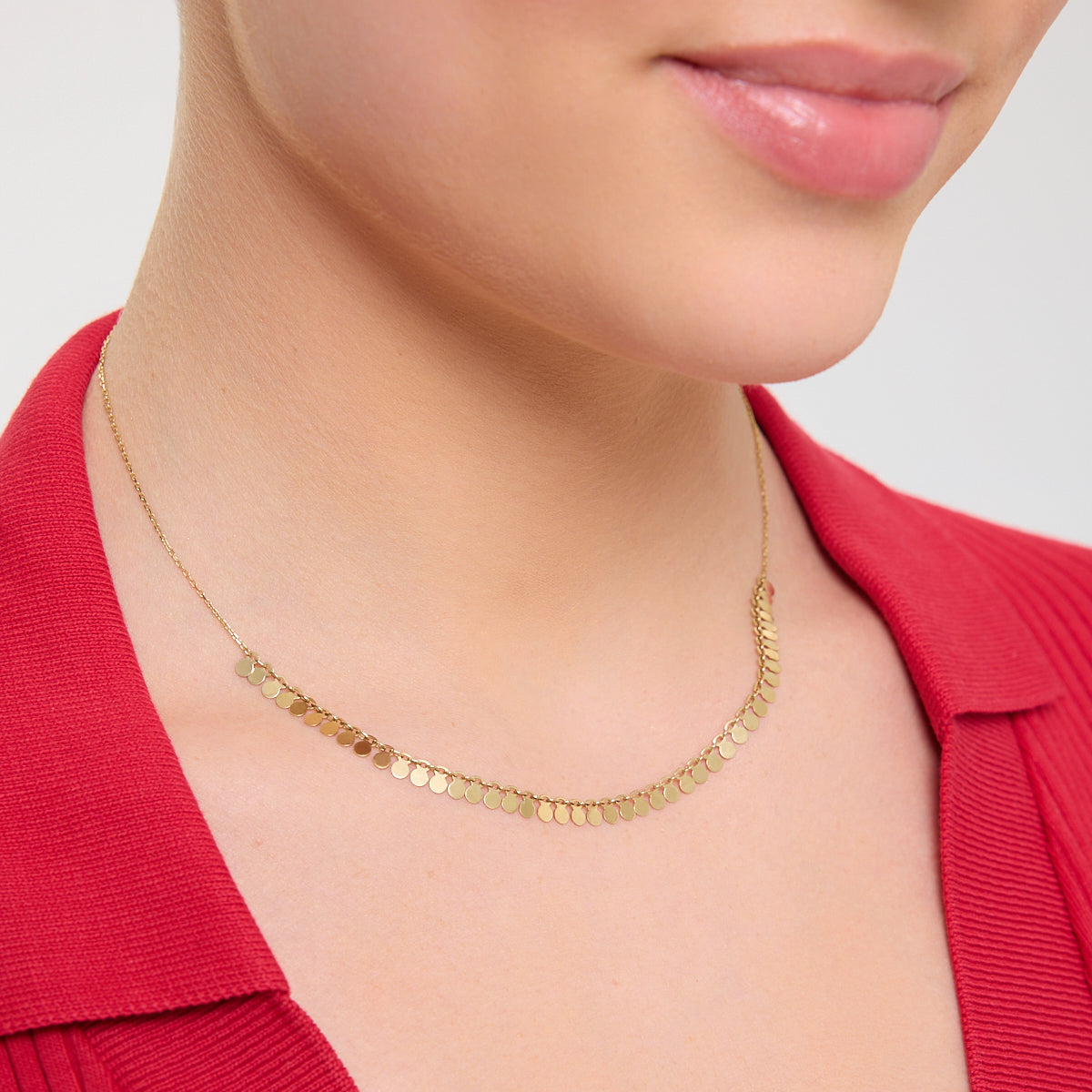 Naszyjnik złoty - kółeczka