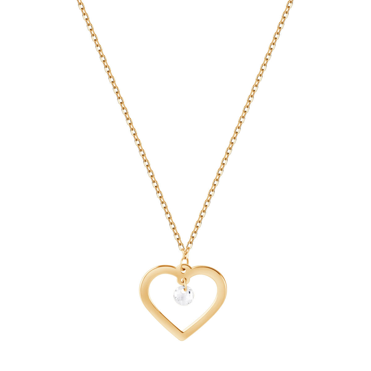 Naszyjnik złoty z cyrkonią - serce - Mommy & Me