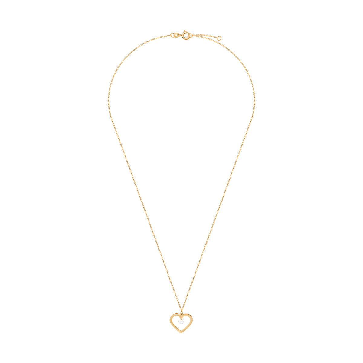 Naszyjnik złoty z cyrkonią - serce - Mommy & Me