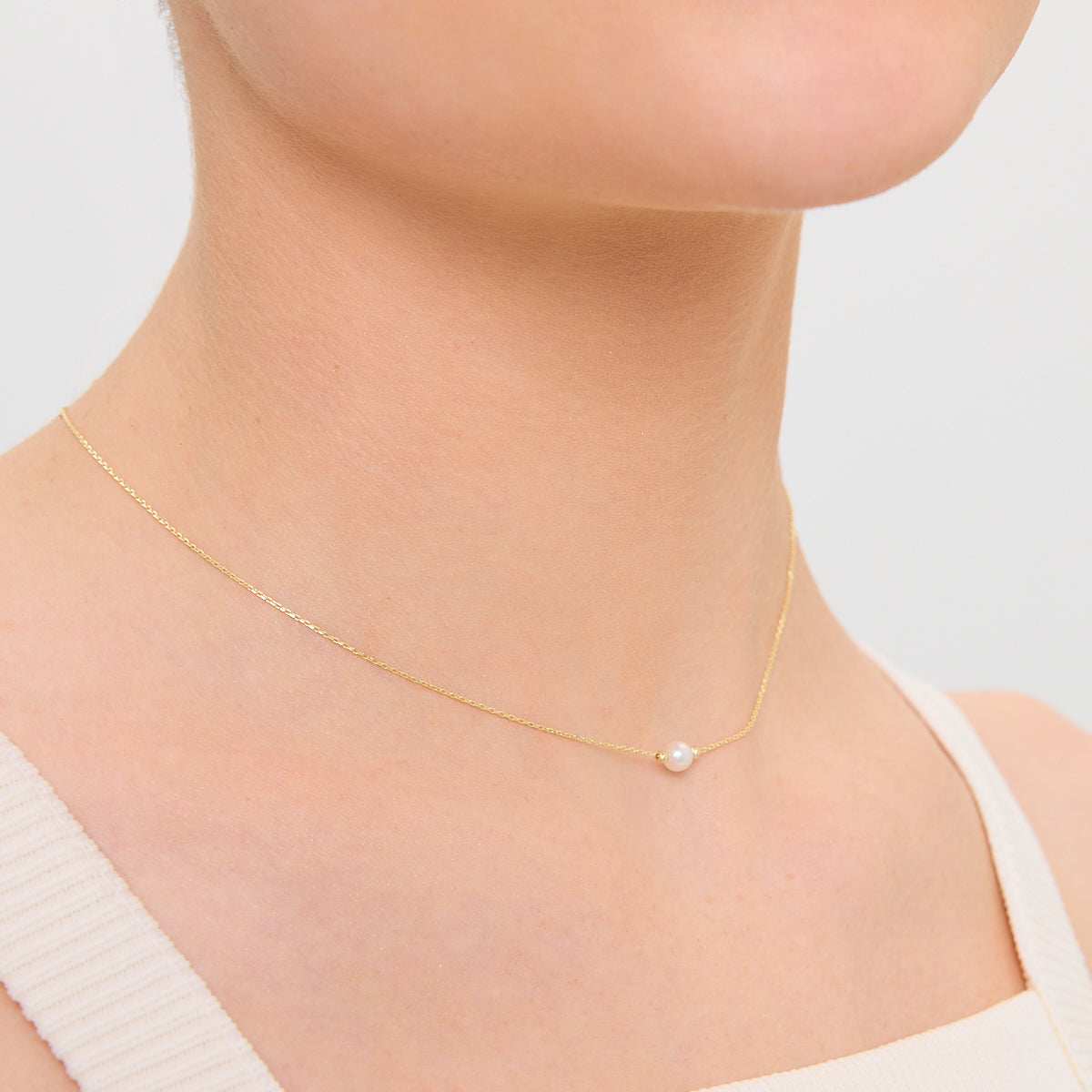 Naszyjnik złoty z perłą